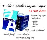 Double A 80g A3 Paper (White)(5 ream)