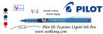 Pilot V-5 HI-TECPoint Liquid Ink Pen ( Black / Blue / Red )