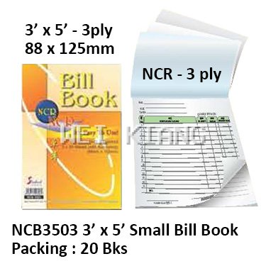 Bill Book NCR 3" x 5" 3ply NCB3503