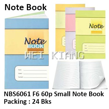 F6 60p Small Note Book