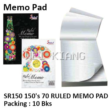 Memo Pad Ruled 150's 70g