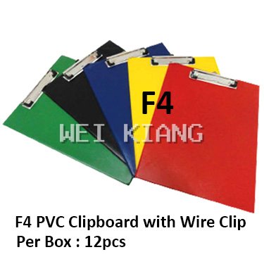 PVC F4 Clipboard with wire clip