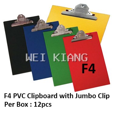 PVC F4 Clipboard with jumbo clip