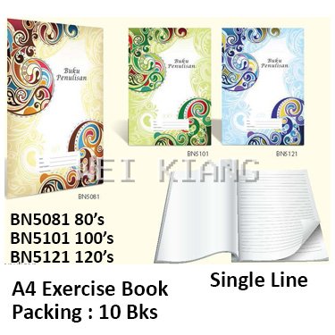 A4 Exercise Book BN5081 BN5101 BN5121