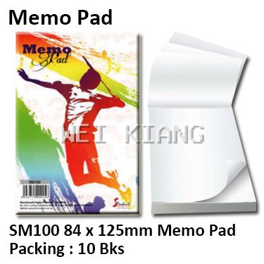 Memo Pad 84 x 125 100's 70g