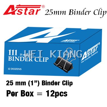 Binder Clip 25mm 1" - 111 - 12's